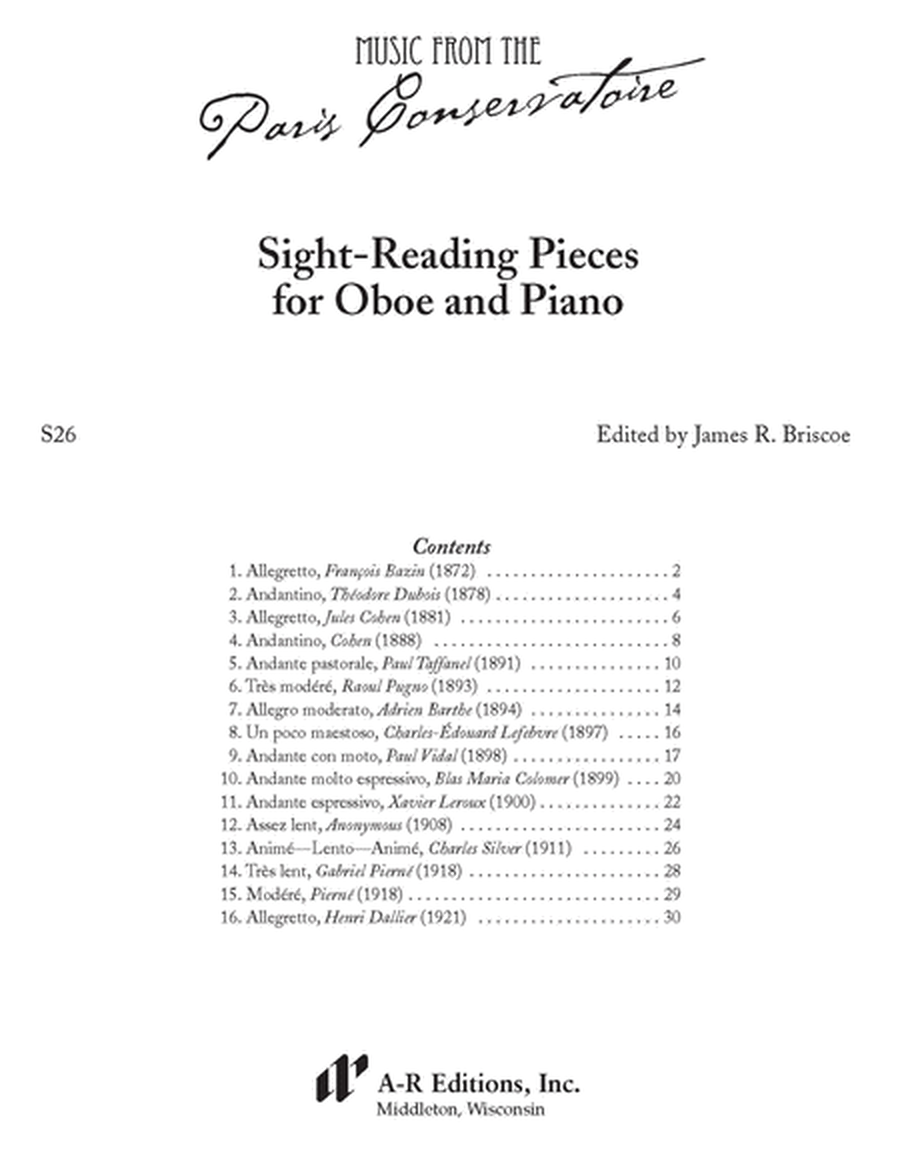Sight-Reading Pieces for Oboe and Piano
