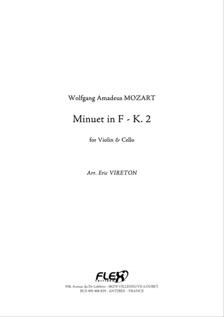 Book cover for Minuet in F - K. 2