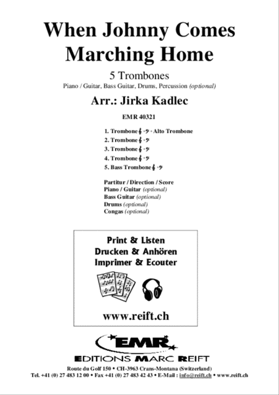 When Johnny Comes Marching Home Trombone scores gallery preview page 2