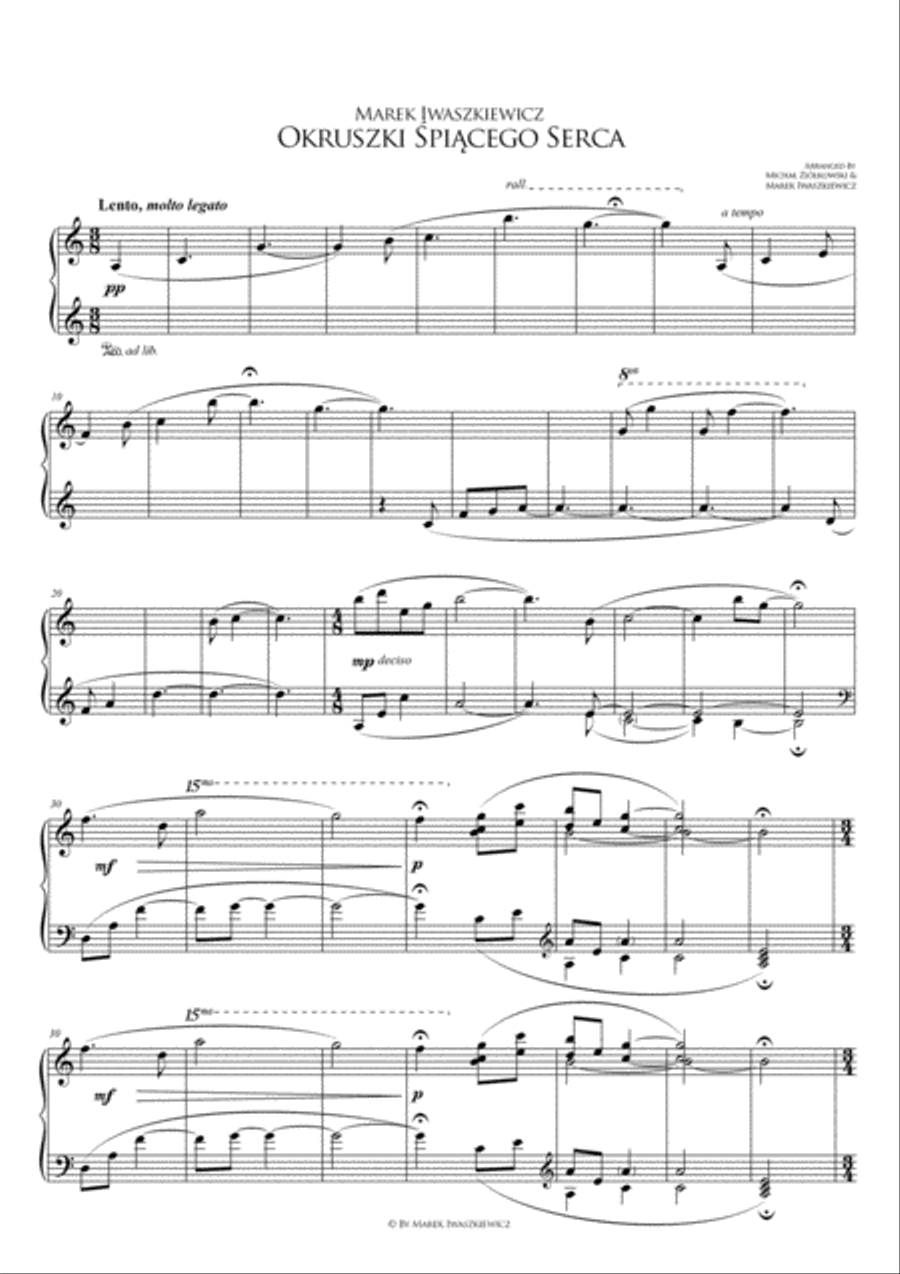 Marek Iwaszkiewicz - Okruszki Śpiącego Serca Piano Solo scores gallery preview page 1