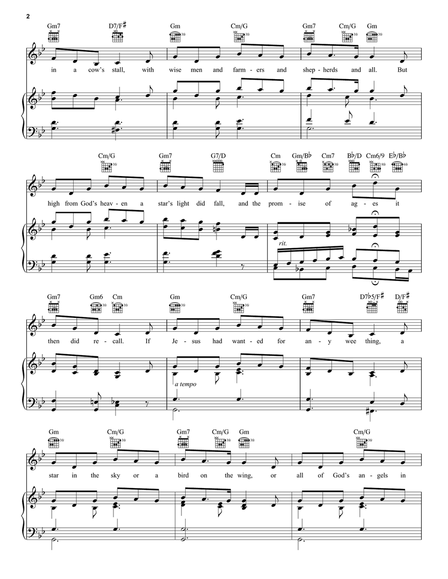I Wonder As I Wander Piano, Vocal, Guitar scores gallery preview page 2