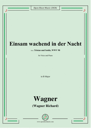 Book cover for Wagner-Einsam wachend in der Nacht,in B Major
