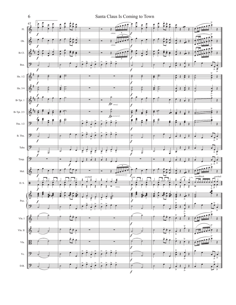 Santa Claus Is Coming To Town Full Orchestra scores gallery preview page 6