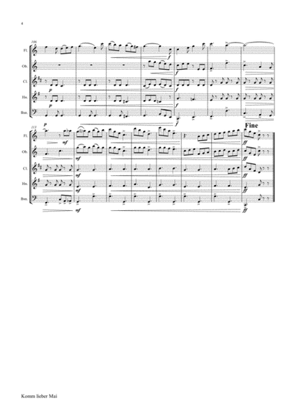 Komm lieber Mai - German Folk Song - Wind Quintet image number null