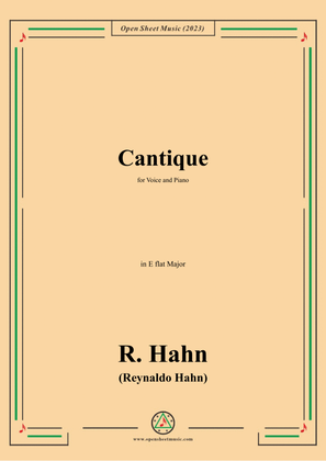 R. Hahn-Cantique,in E flat Major