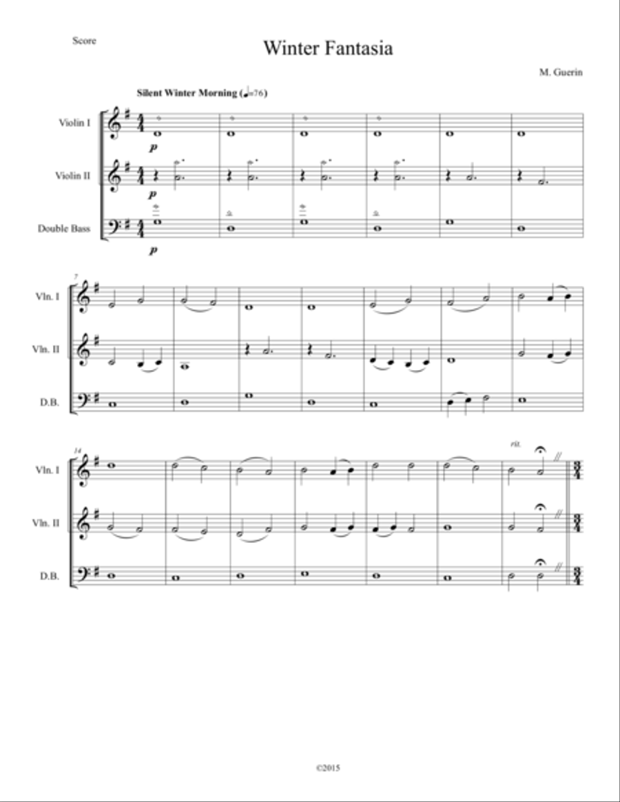 Winter Fantasia Small Ensemble scores gallery preview page 1