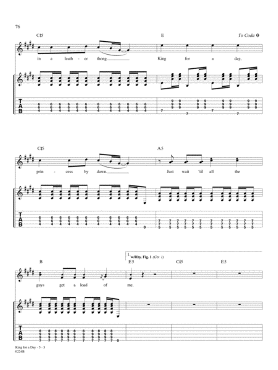 King For A Day Guitar Tablature scores gallery preview page 3