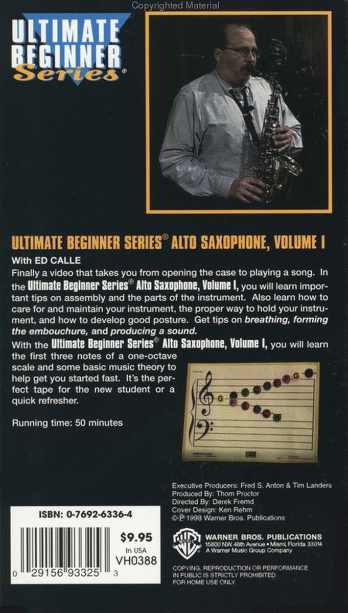 Ultimate Beginner Series - Alto Sax, Volume 1 (VHS)