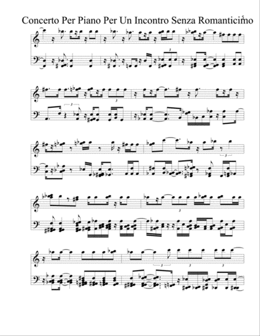 Concerto Per Piano Per Un Incontro Senza Romanticimo in C# Maggiore Piano, Vocal, Guitar scores gallery preview page 5