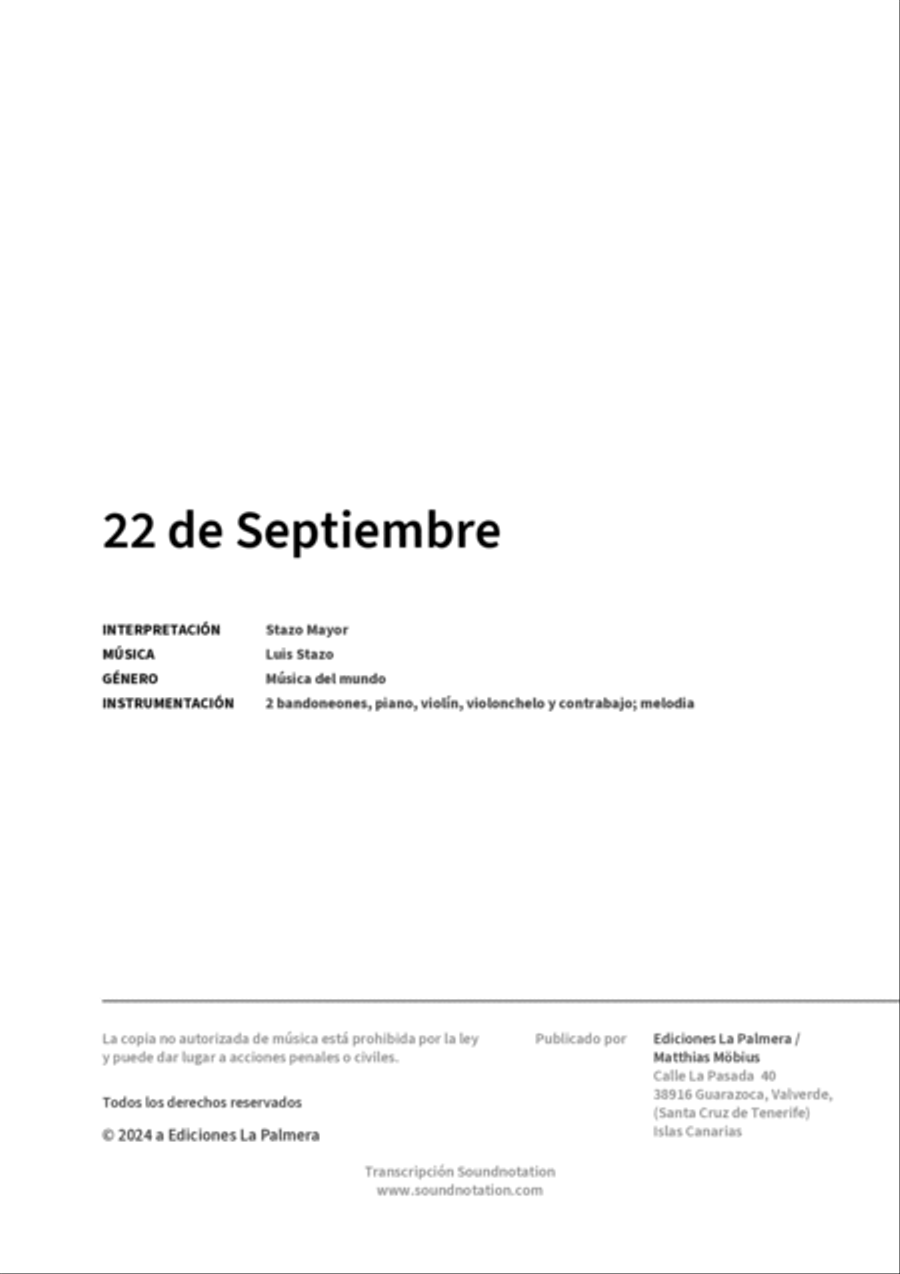 22 de Septiembre Cello scores gallery preview page 2