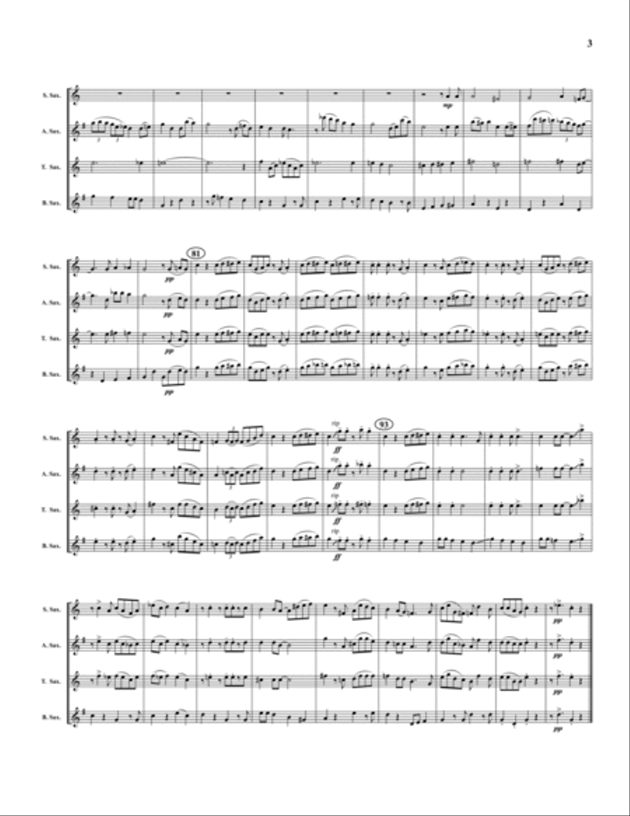 Royal Garden Blues Saxophone Quartet scores gallery preview page 3