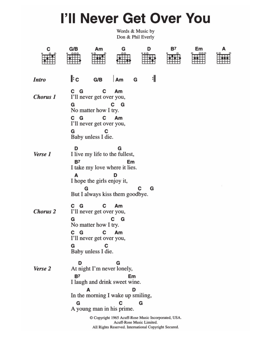 I'll Never Get Over You Acoustic Guitar scores gallery preview page 1