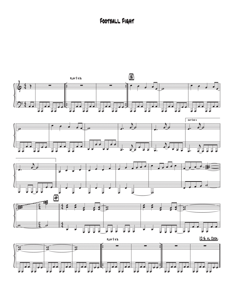 Football Fight Football Fight Piano Solo scores gallery preview page 1