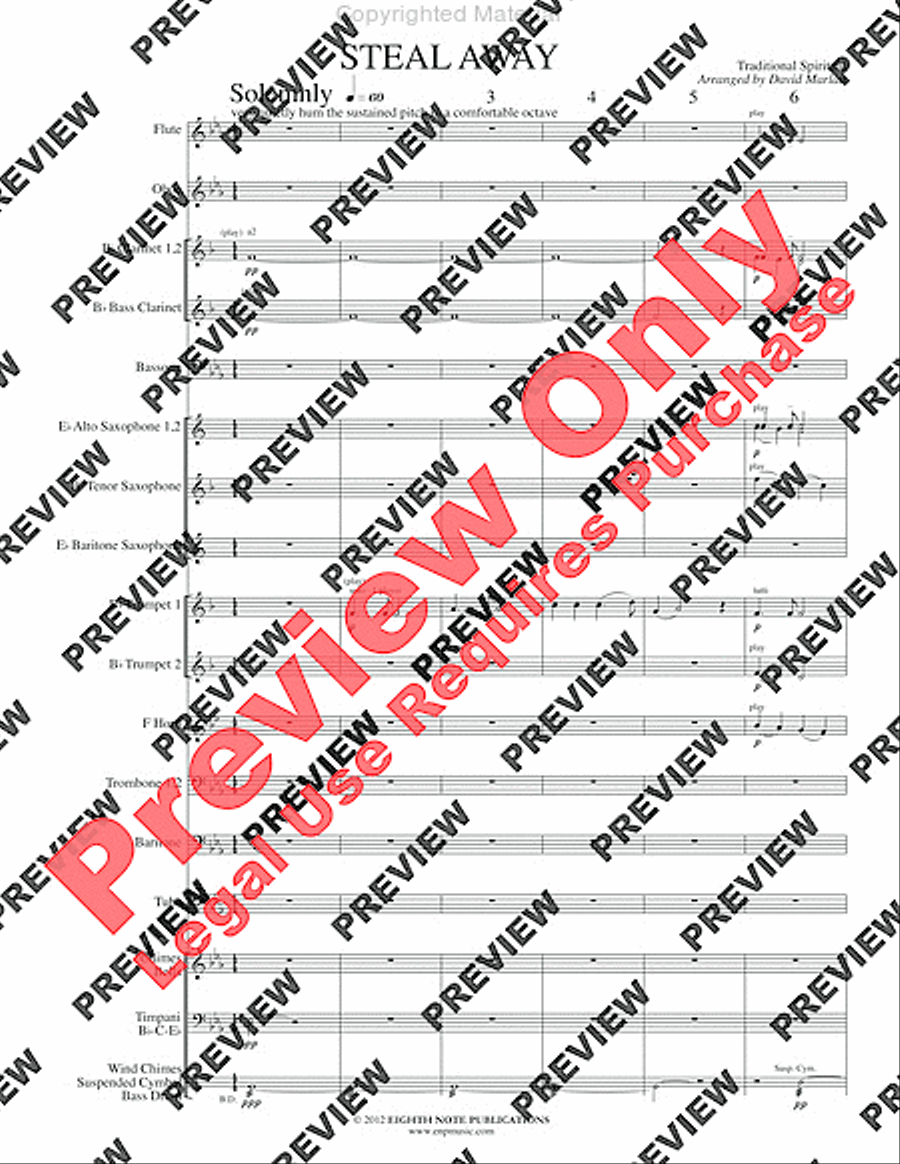 Steal Away Steal Away Concert Band scores gallery preview page 4