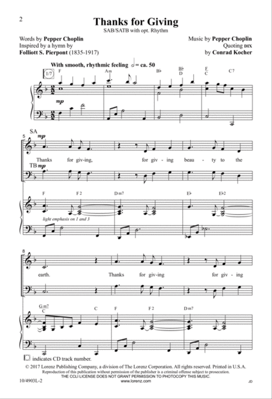 Thanks for Giving 4-Part scores gallery preview page 2