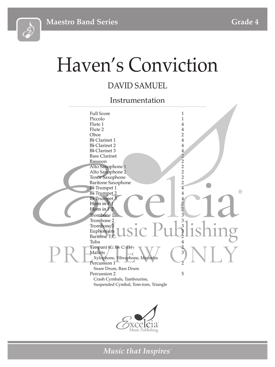 Haven's Conviction Concert Band scores gallery preview page 2