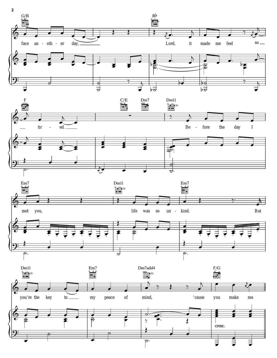 (You Make Me Feel Like) A Natural Woman Piano, Vocal, Guitar scores gallery preview page 2