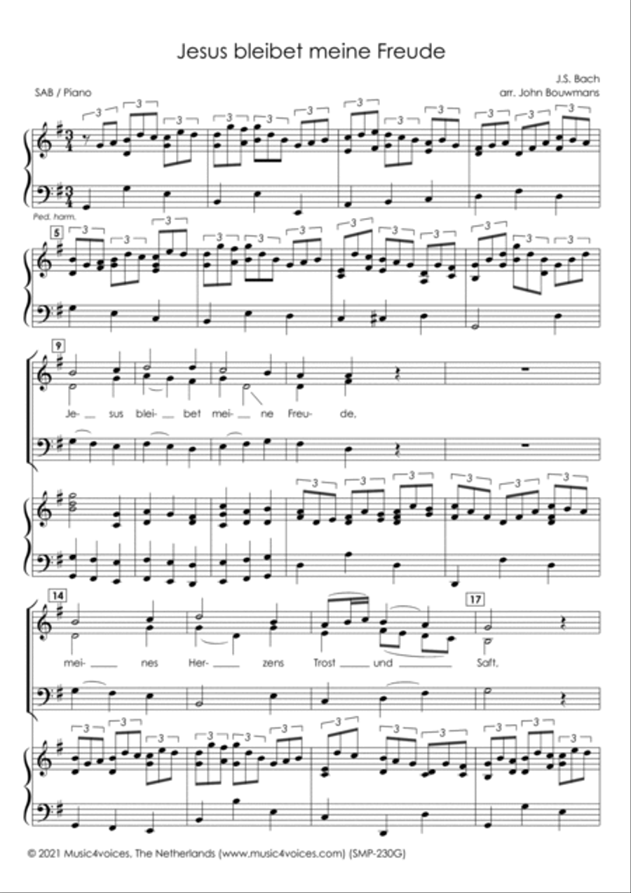 Jesus bleibet meine Freude - SAB/Piano 3-Part scores gallery preview page 4