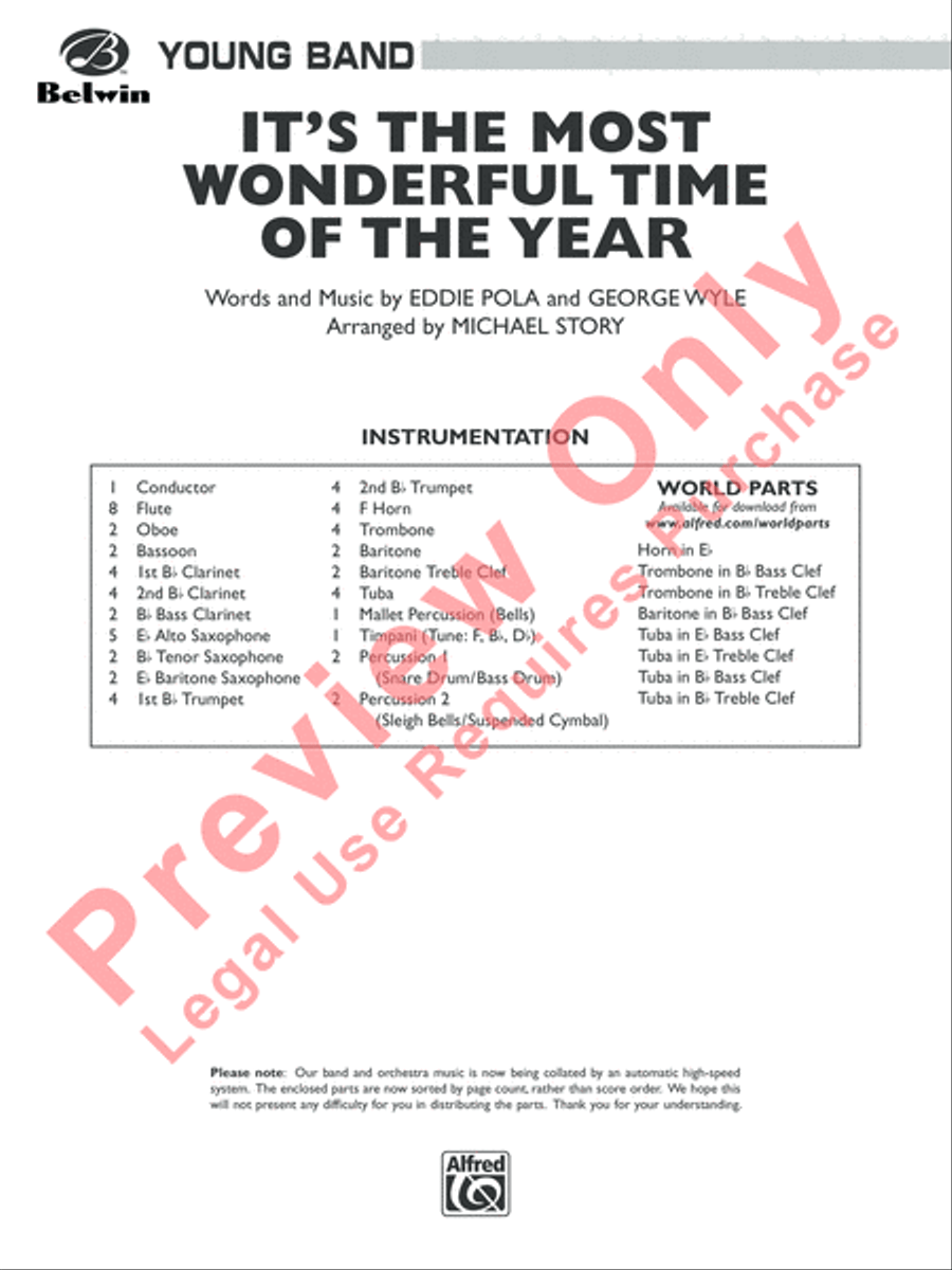 It's the Most Wonderful Time of the Year Concert Band scores gallery preview page 2