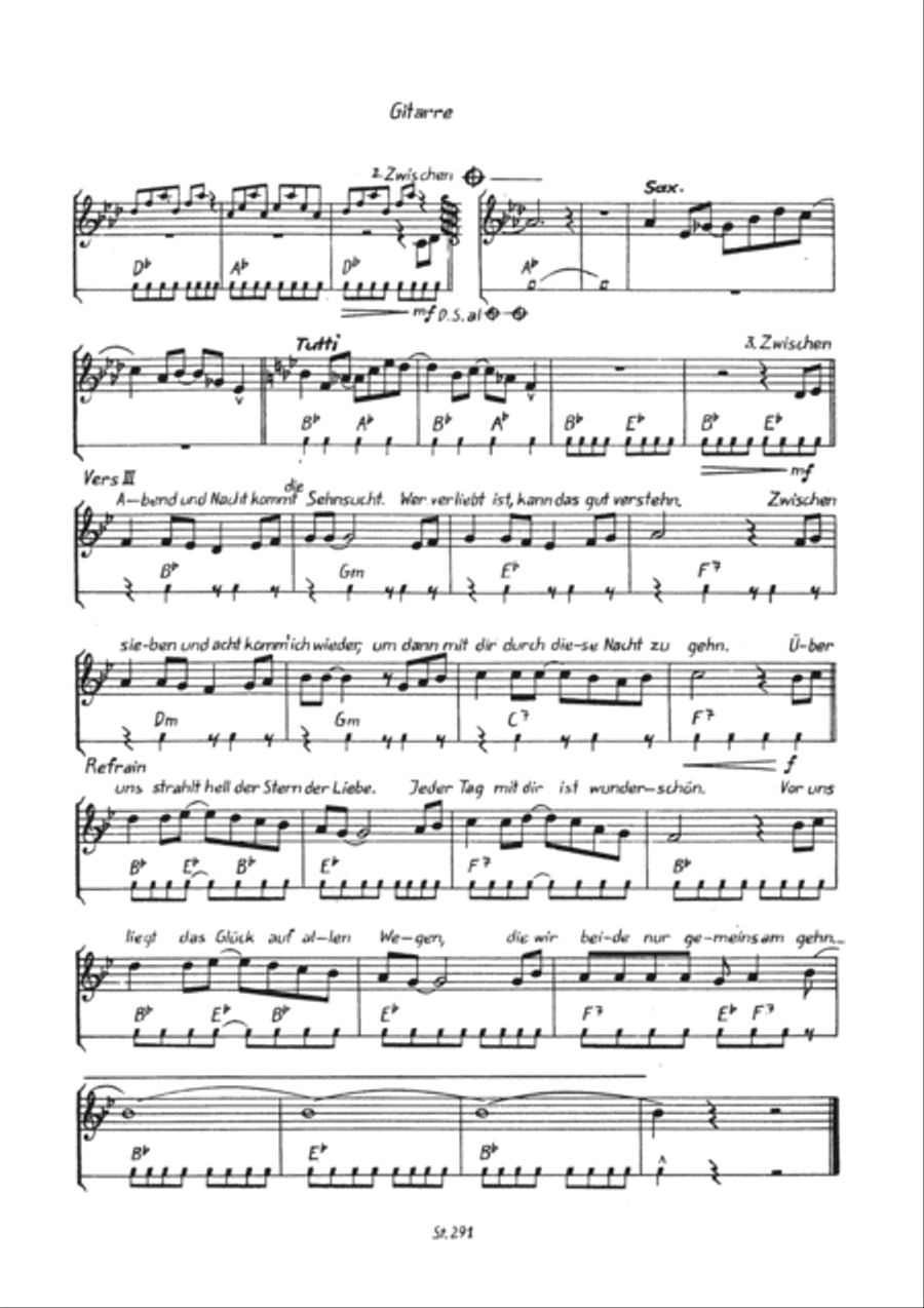 Uber uns strahlt hell der Stern der Liebe Tenor Saxophone scores gallery preview page 3