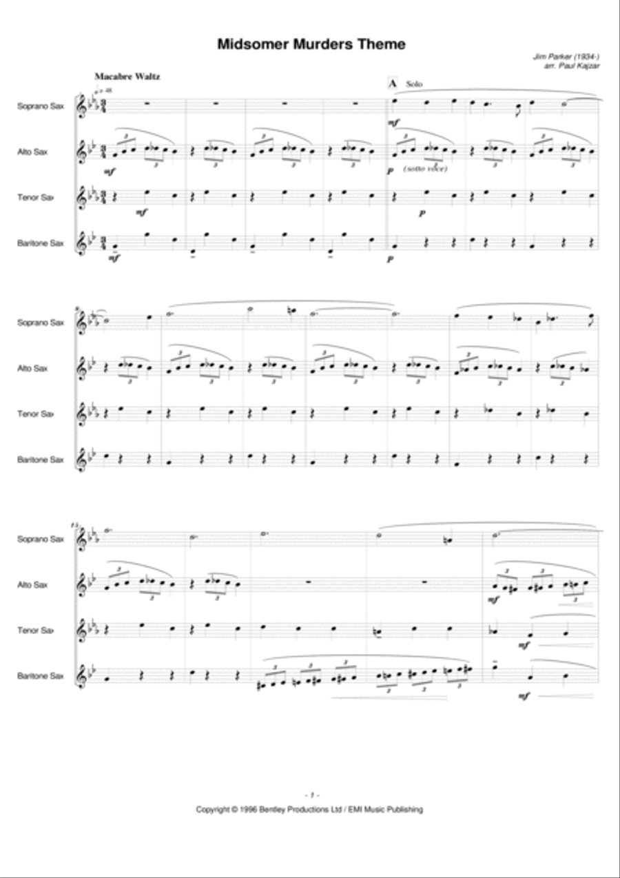 Midsomer murders theme music instrument sales