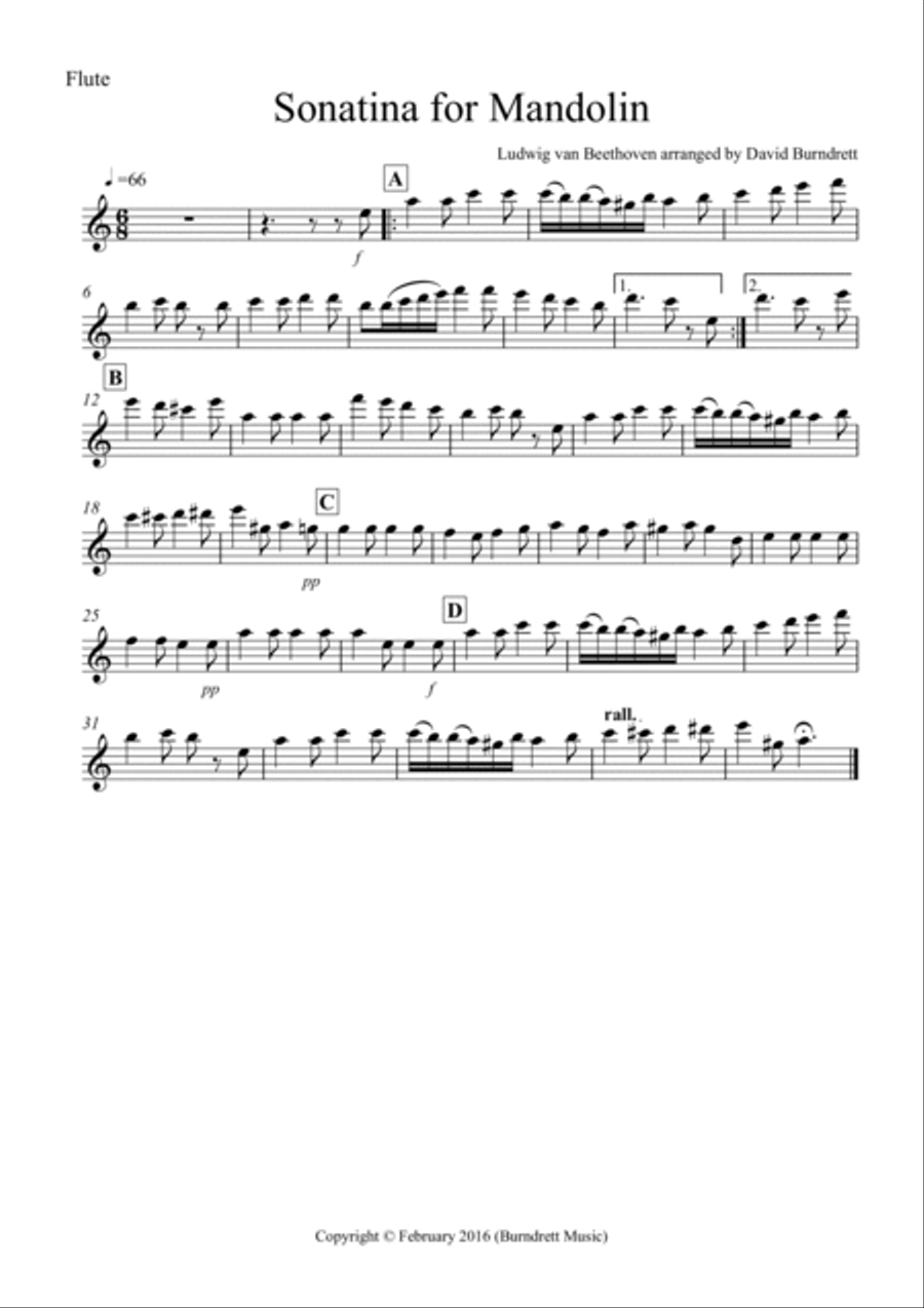 Sonatina by Beethoven for Wind Quartet Woodwind Quartet scores gallery preview page 3