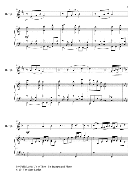3 Hymns of Faith, Blessing & Praise (For Bb Trumpet & Piano with Score/Parts) image number null