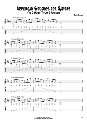 Arpeggio Studies for Guitar - The D Minor 7 Flat 5 Arpeggio