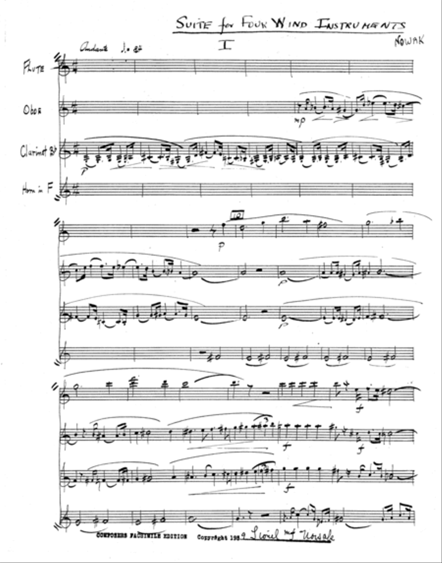 [NowakL] Suite for Four Instruments Small Ensemble scores gallery preview page 3