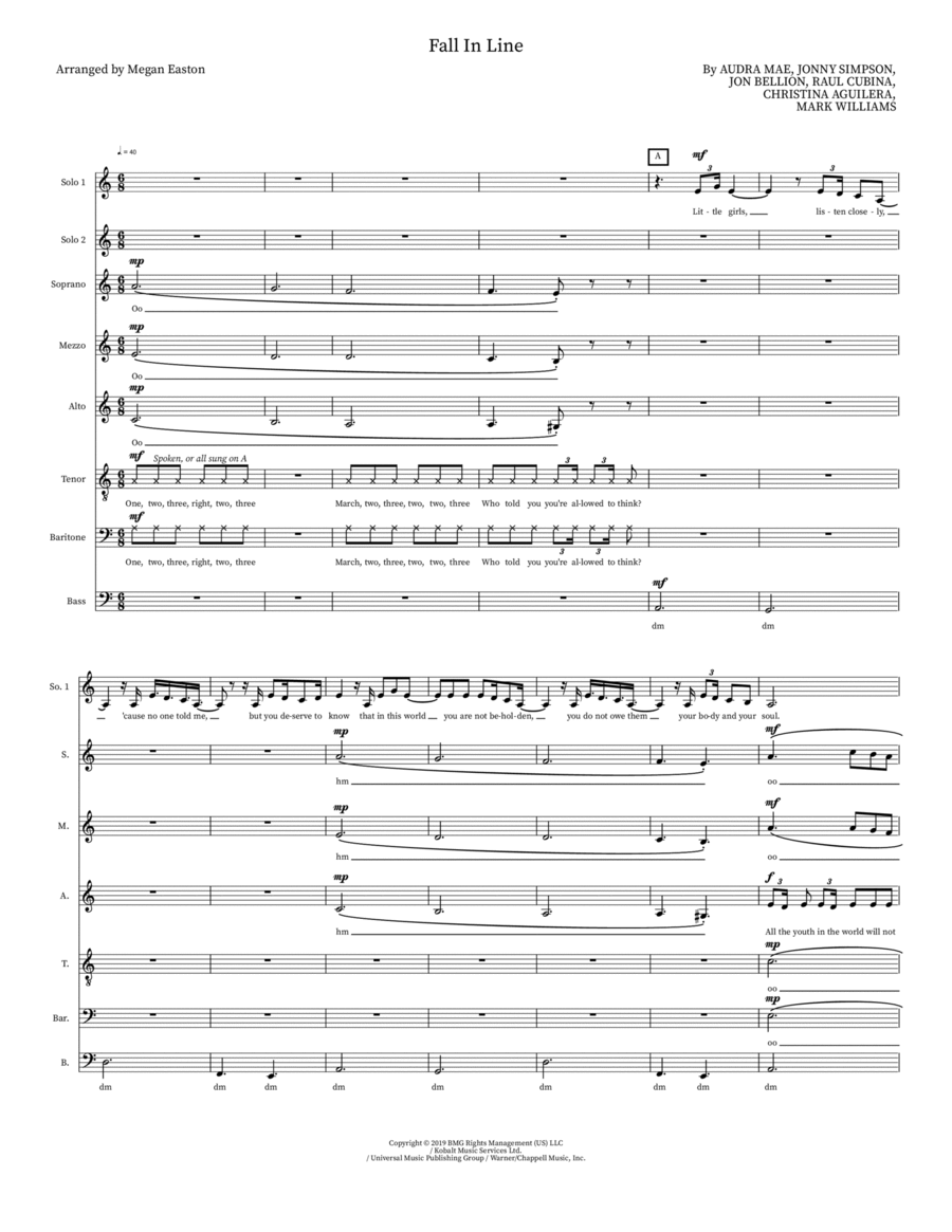 Fall In Line 4-Part scores gallery preview page 1