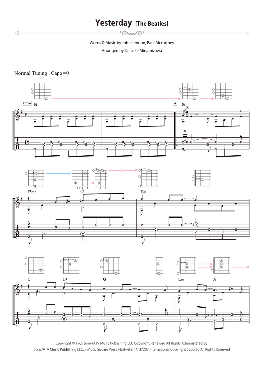 Yesterday Yesterday Acoustic Guitar scores gallery preview page 1