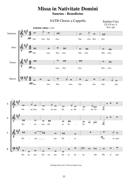 Sanctus-Benedictus - Missa in Nativitate Domini - SATB Choir a cappella image number null