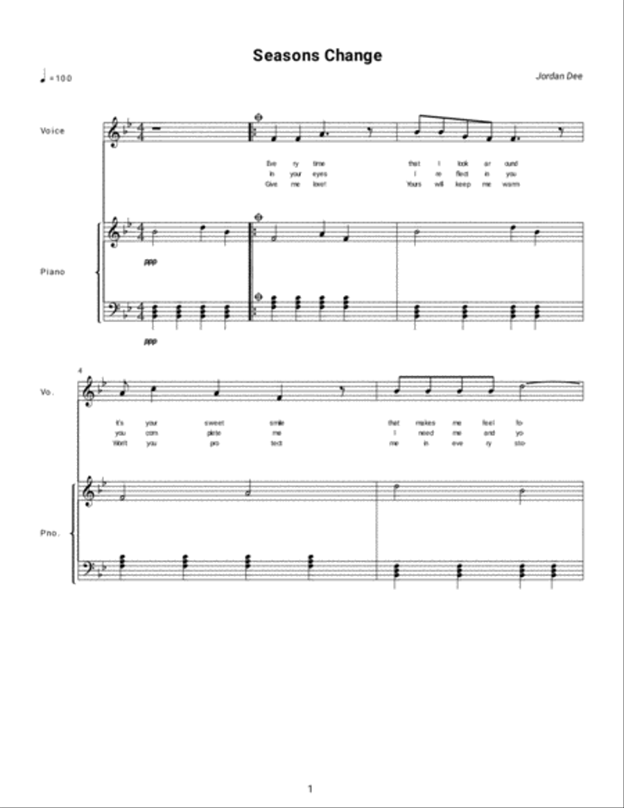 Seasons Change Seasons Change 1 Piano, 4-Hands scores gallery preview page 1