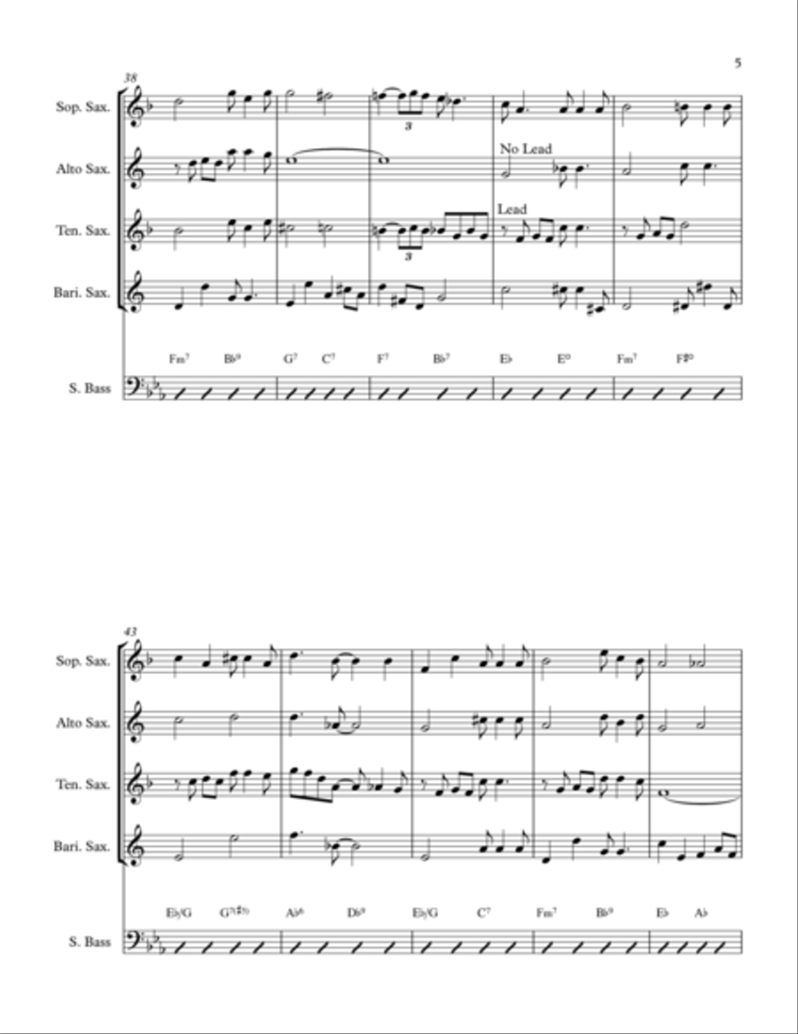 Ain't Misbehavin' (Sax Quartet) Saxophone Quartet scores gallery preview page 5