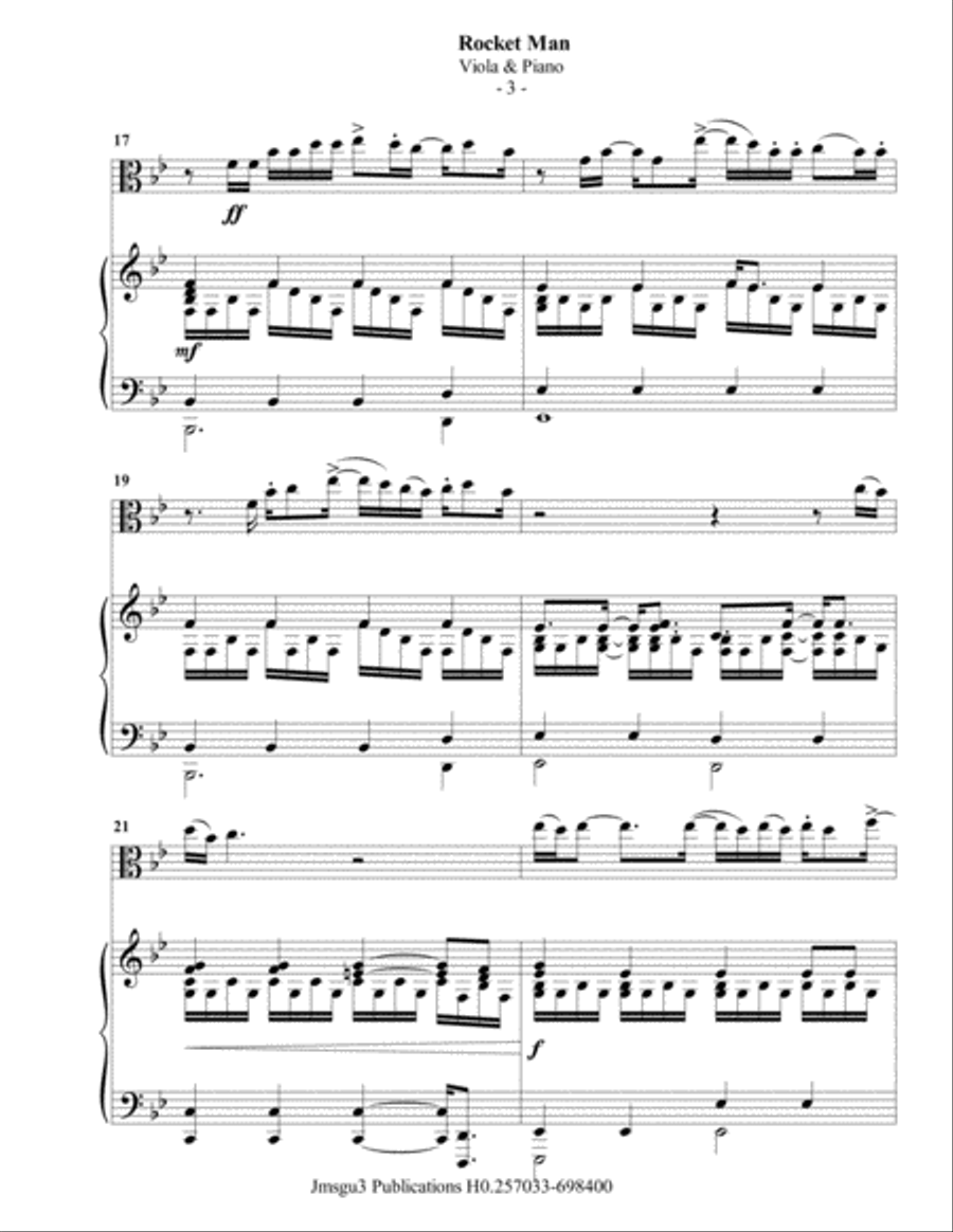 Rocket Man (I Think It's Gonna Be A Long Long Time) Viola scores gallery preview page 4