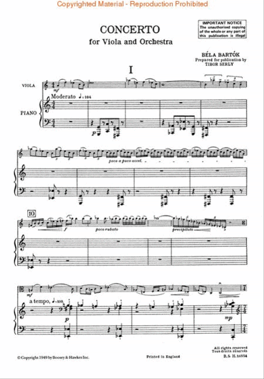 Viola Concerto, Op. Posth. Orchestra scores gallery preview page 2