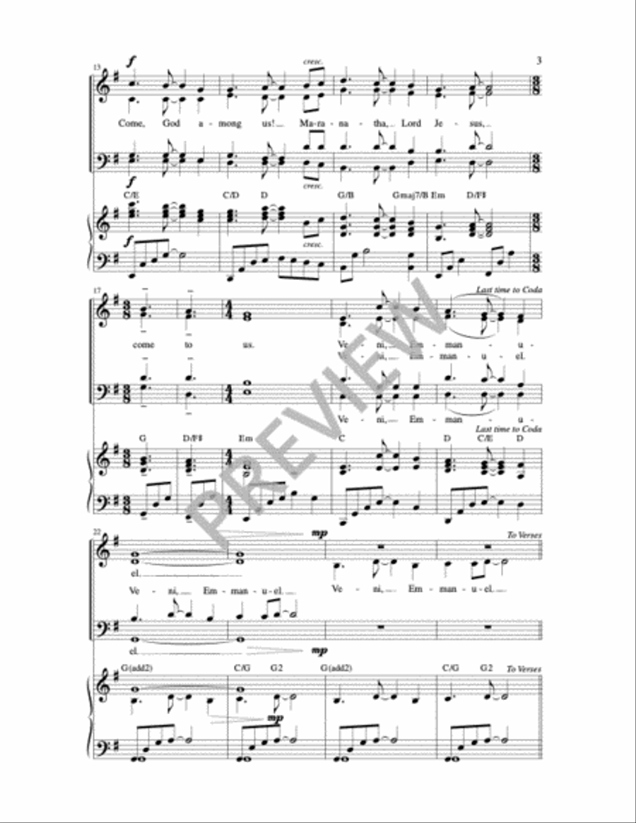 Veni Emmanuel Veni Emmanuel 4-Part scores gallery preview page 3