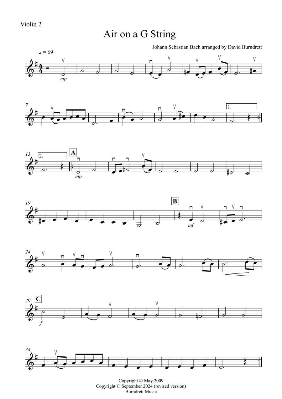 Air on a G String for String Quartet String Quartet scores gallery preview page 6