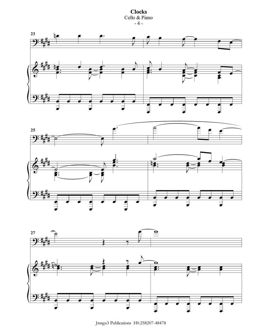 Clocks Piano scores gallery preview page 4