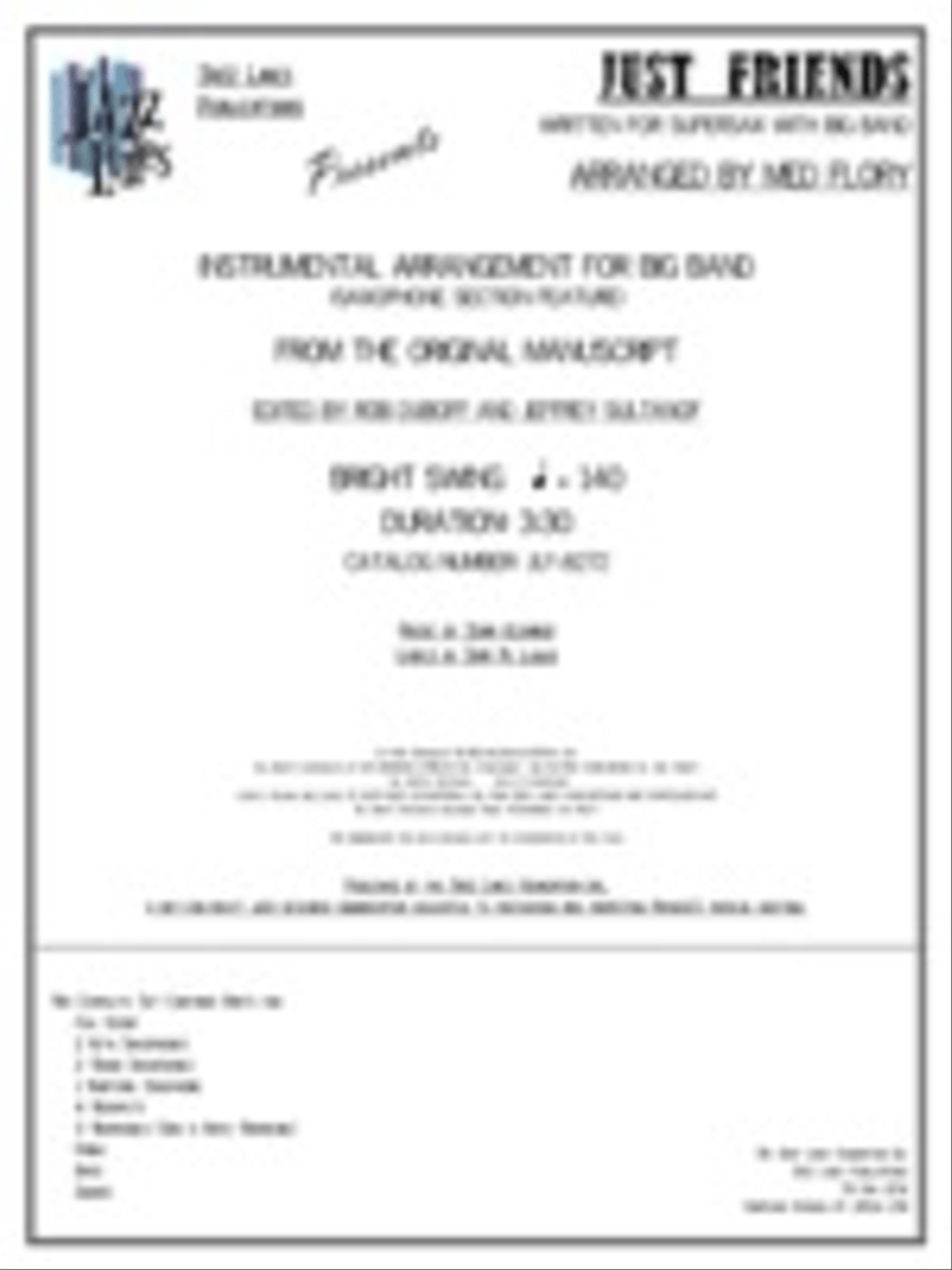 Just Friends [Big Band] Big Band scores gallery preview page 1