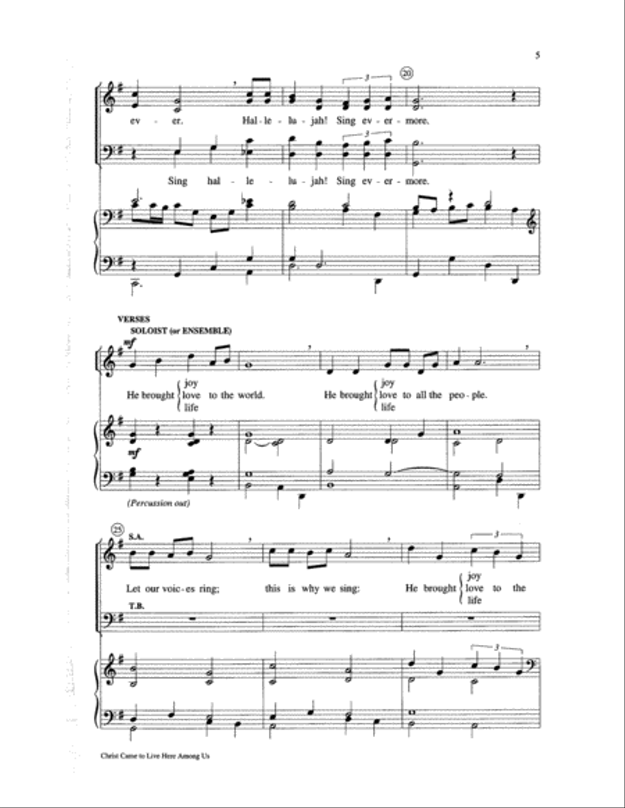 Christ Came to Live Here Among Us Choir scores gallery preview page 5