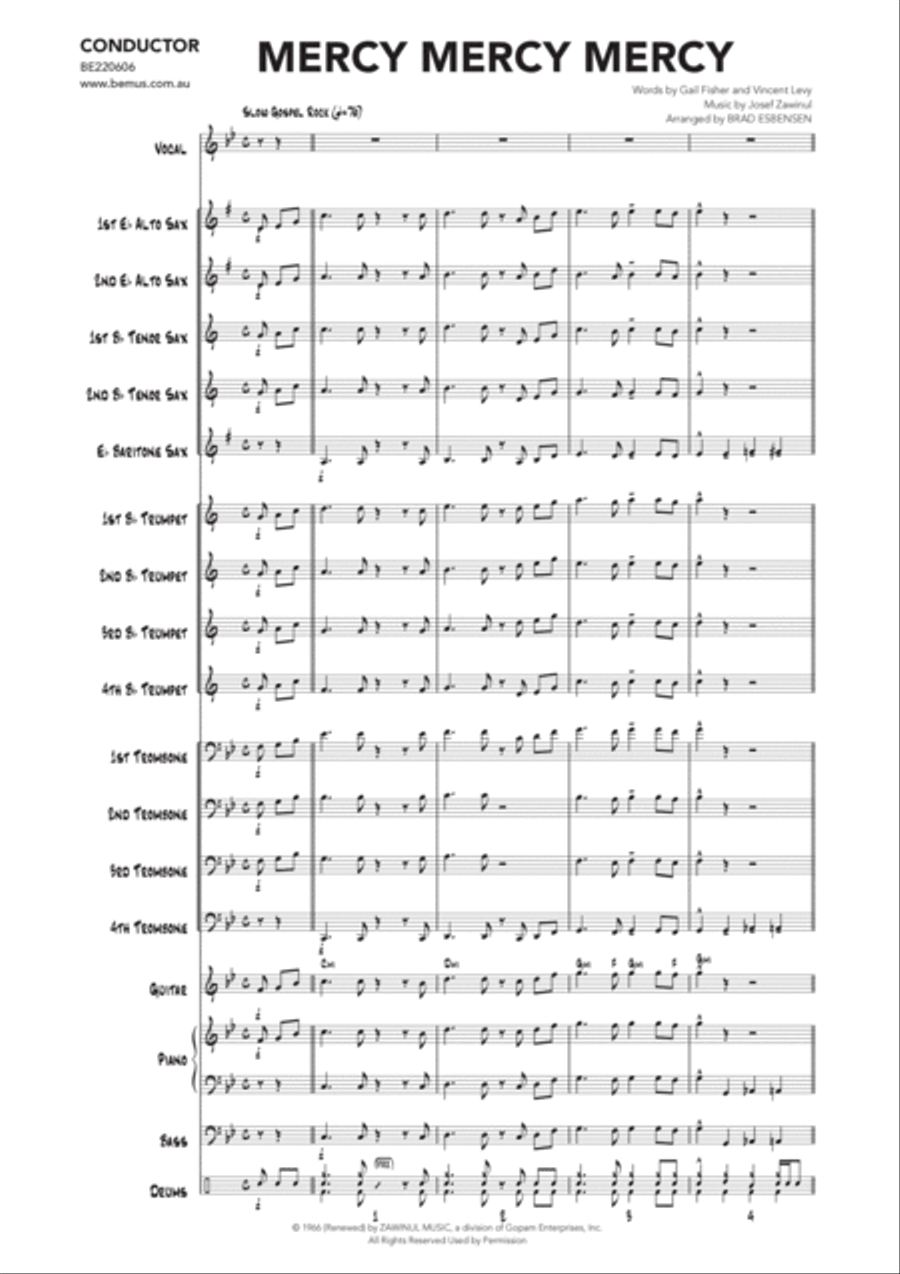 Mercy, Mercy, Mercy Jazz Ensemble scores gallery preview page 3