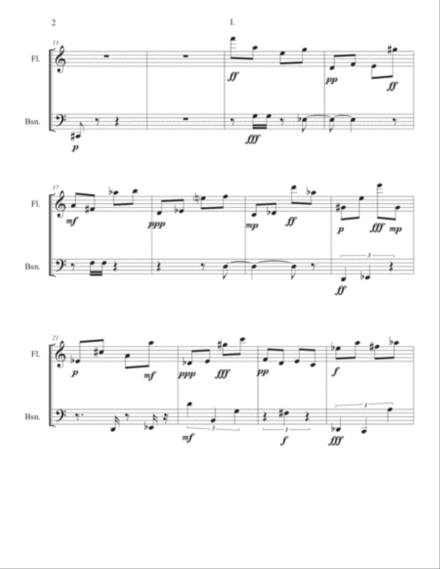 Duo for Flute and Bassoon Woodwind Duet scores gallery preview page 2