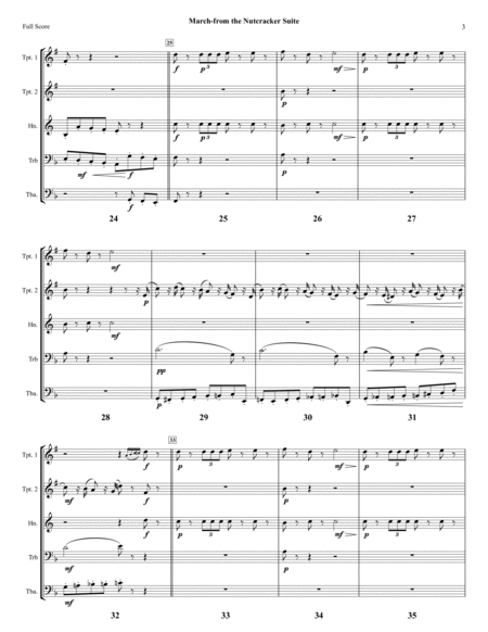 March from the Nutcracker Suite, arranged for Brass Quintet image number null