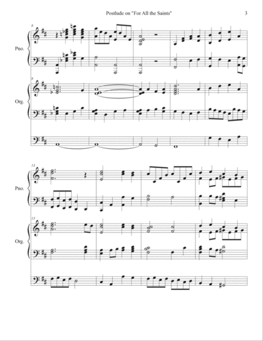 For All the Saints Organ Piano Duet Organ scores gallery preview page 3