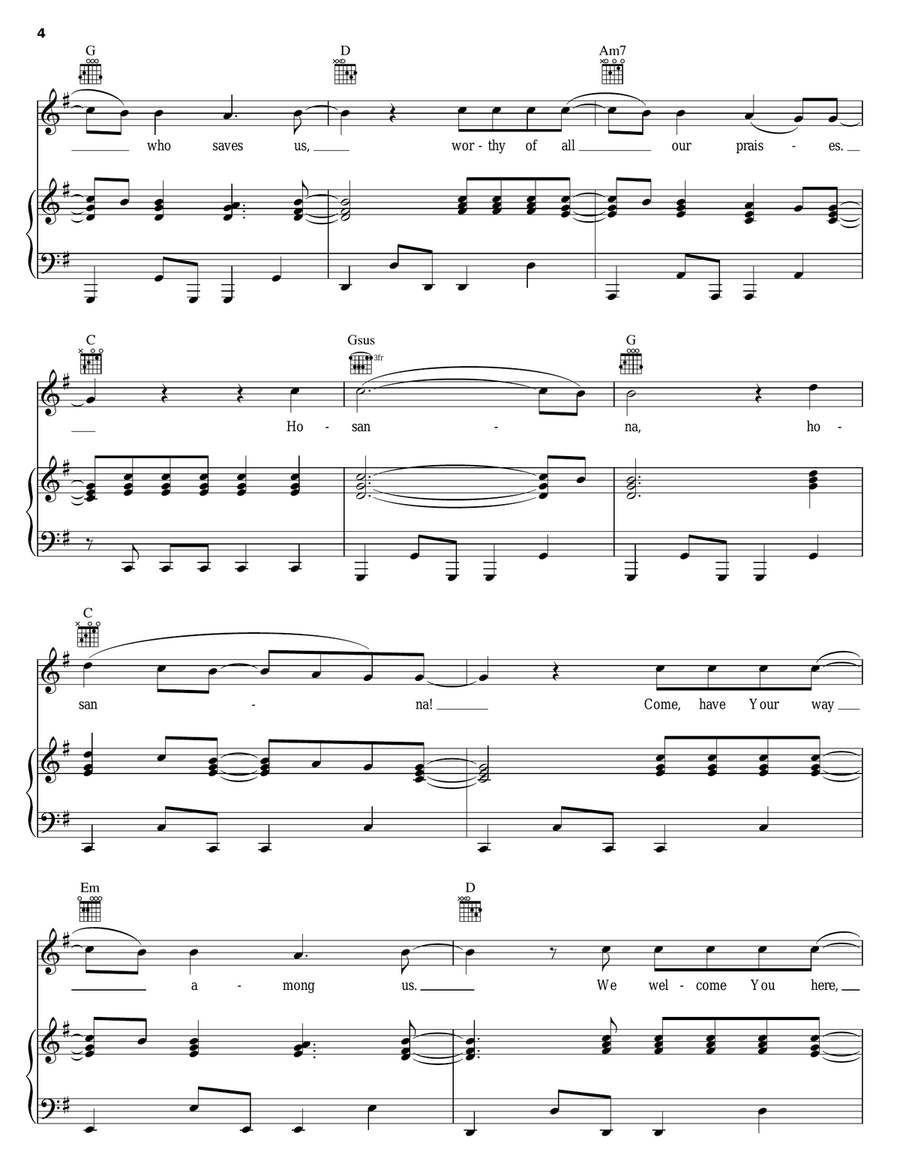 Hosanna (Praise Is Rising) Guitar scores gallery preview page 4