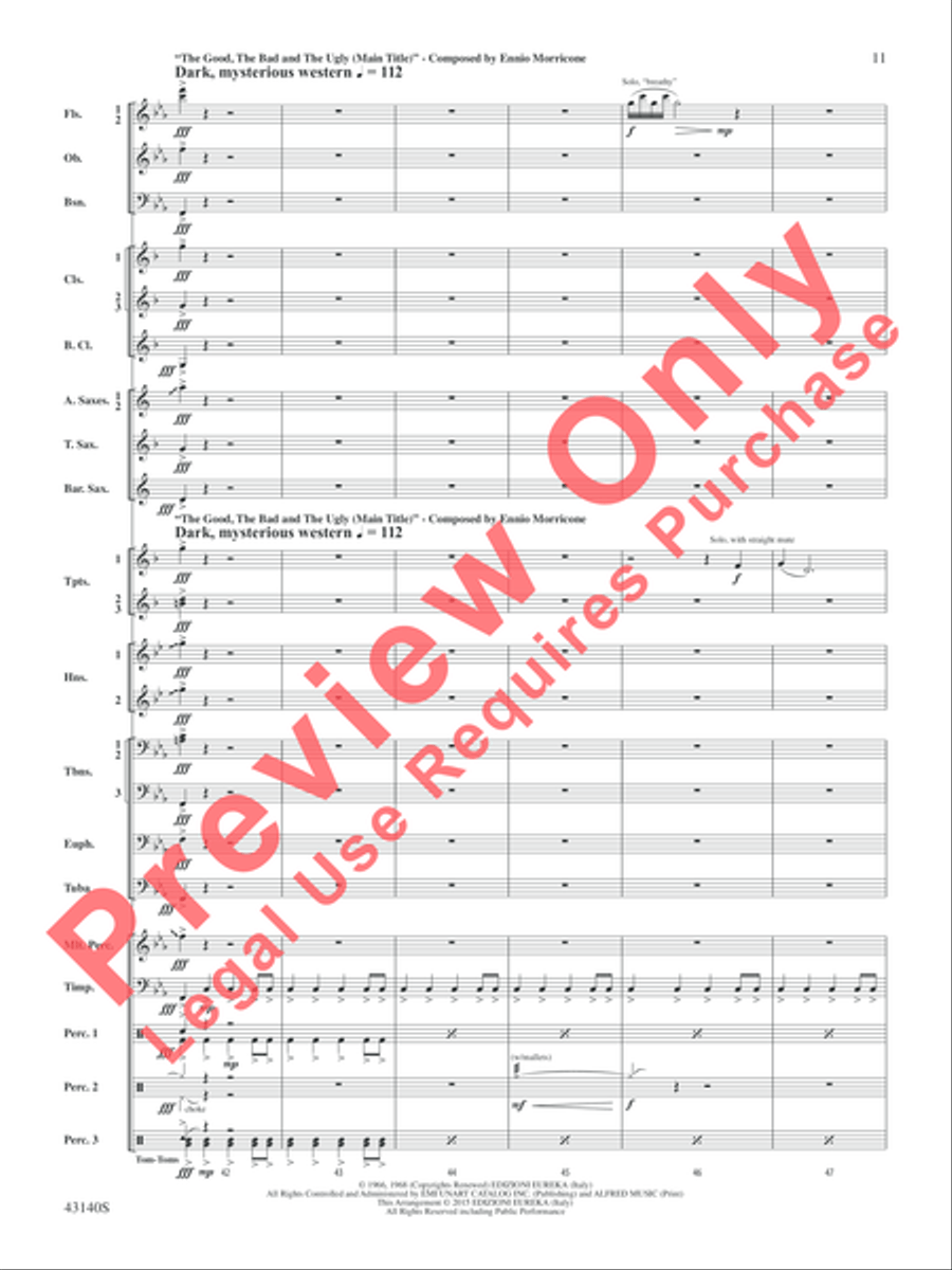 At the Movies---The Classics Concert Band scores gallery preview page 12
