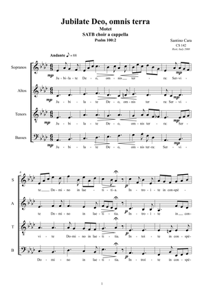 Jubilate Deo, omnis terra - Motet for Choir SATB a cappella