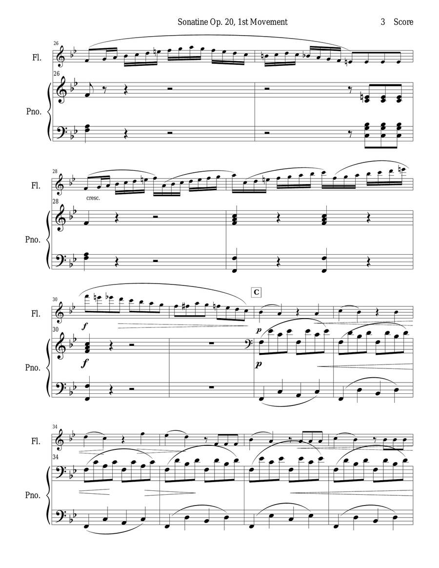 Sonatine by Kuhlau for Flute and Piano Flute Solo scores gallery preview page 5
