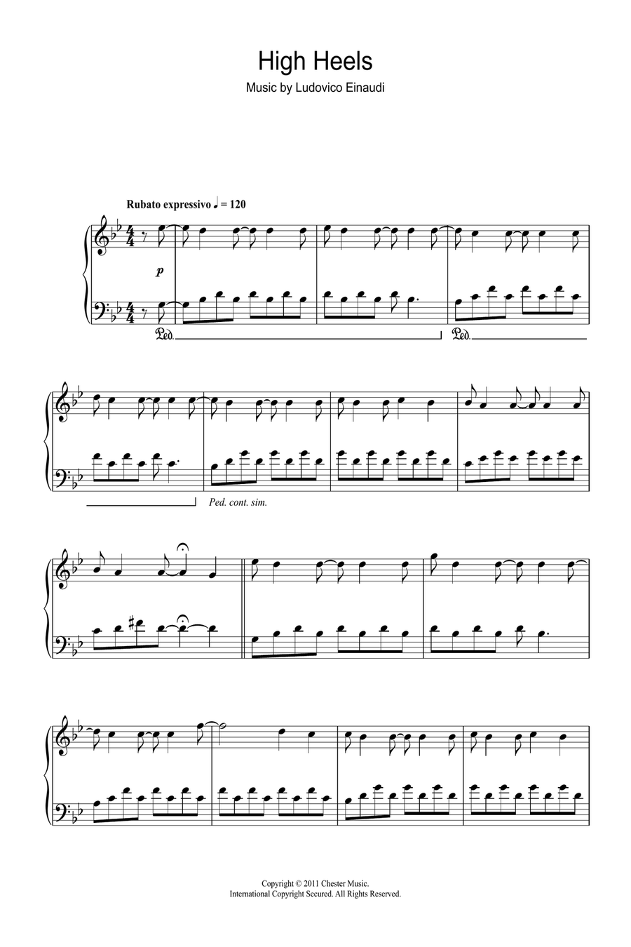 High Heels Piano Solo scores gallery preview page 1